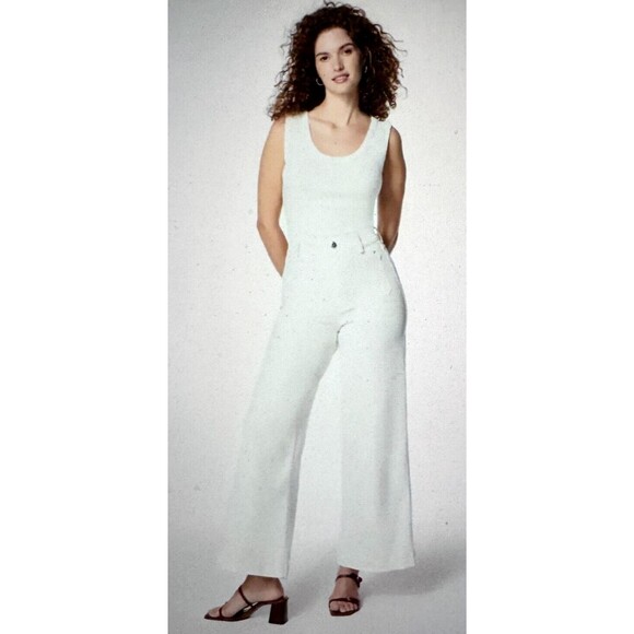 SPANX Women's Every Wear Cropped Wide Leg Jeans with Patch Pockets Sz Petite 1X - Picture 1 of 16